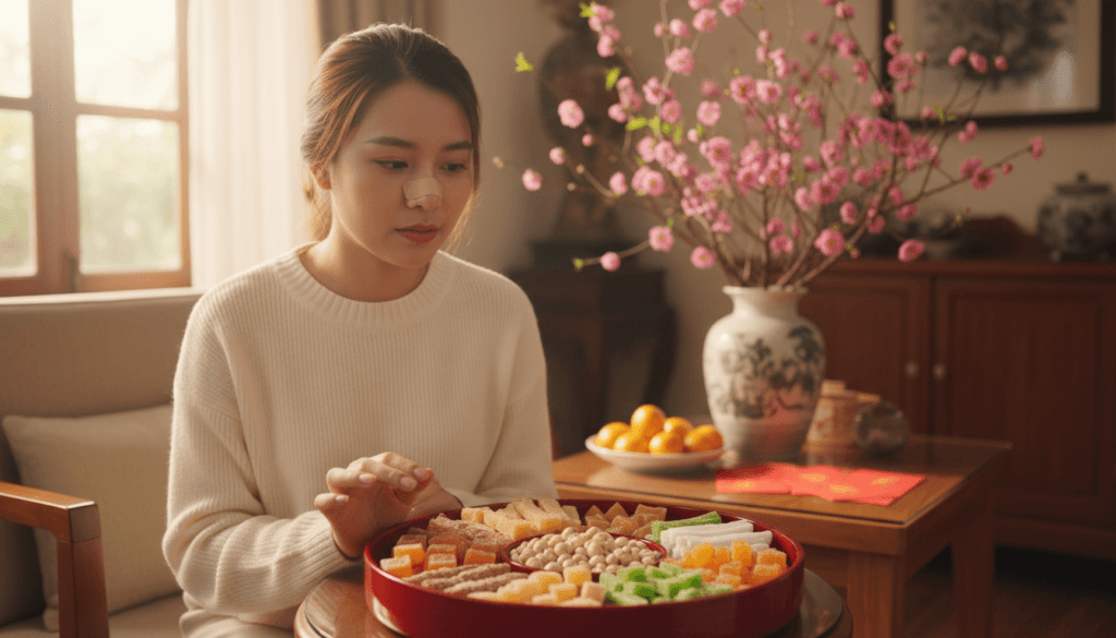 Bánh kẹo tết gây sẹo lồi