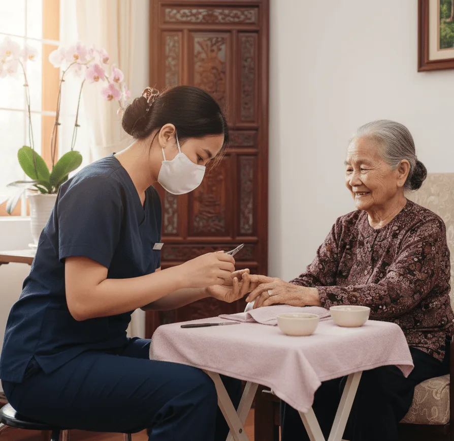 Sự đồng hành chăm sóc người thân tại nhà