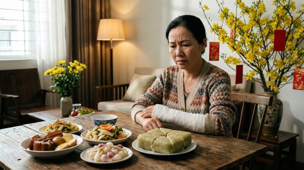 ãy xương ăn bánh chưng nếp có bị nhức không