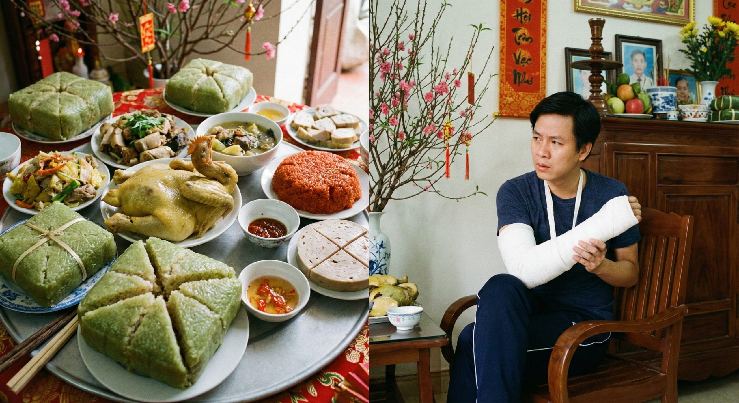Gay xuong an banh chung nep duoc khong.