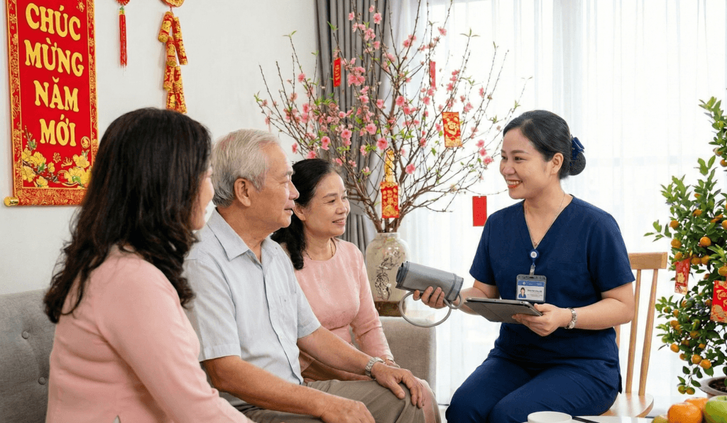 Chăm sóc viên hỗ trợ bệnh nhân ăn qua ống sonde tại nhà ngày Tết