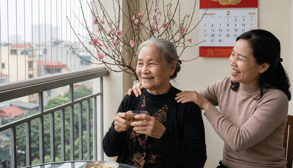 chăm sóc tinh thần cho người già sau Tết