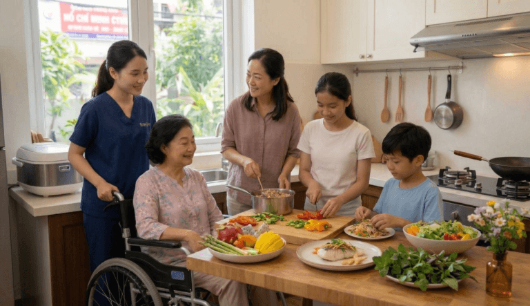 cùng quay quần nấu ăn bên nhau