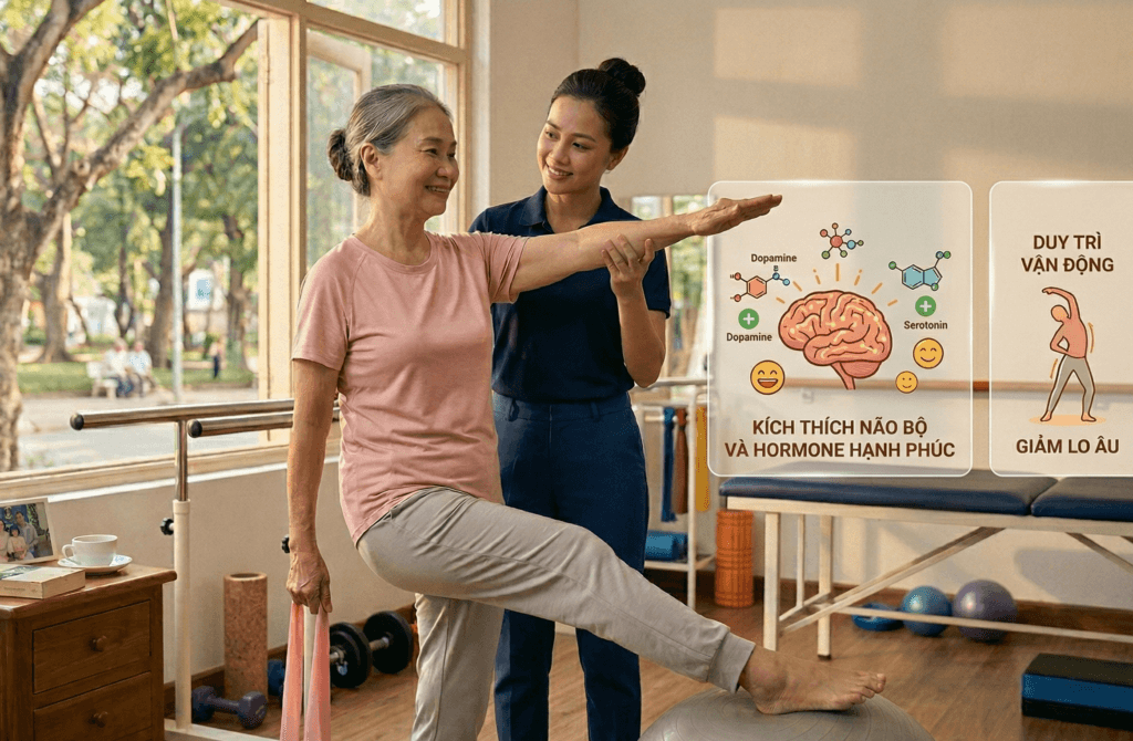 tập vận động để hỗ trợ tinh thần