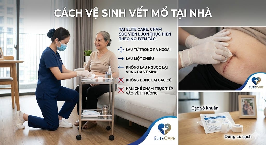 cách vệ sinh vết mổ