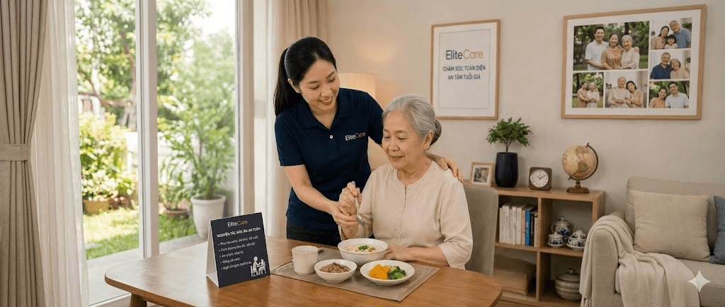 Elite Care giúp người già không chịu ăn tìm lại niềm vui trong bữa ăn.