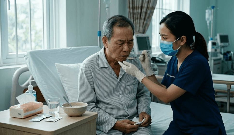 Chăm sóc bệnh nhân tai biến không nuốt được