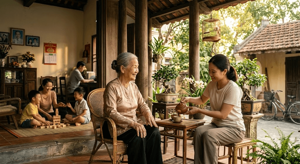 lợi ích chăm sóc người cao tuổi tại nhà
