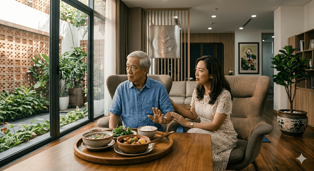 Người già không chịu ăn cần được chăm sóc đúng cách tại nhà.
