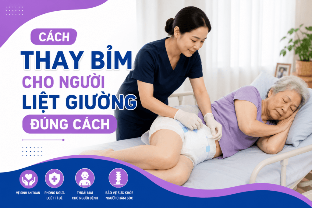 thay bỉm cho người liệt giường