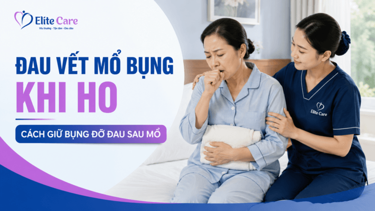 đau vết mổ bụng khi ho