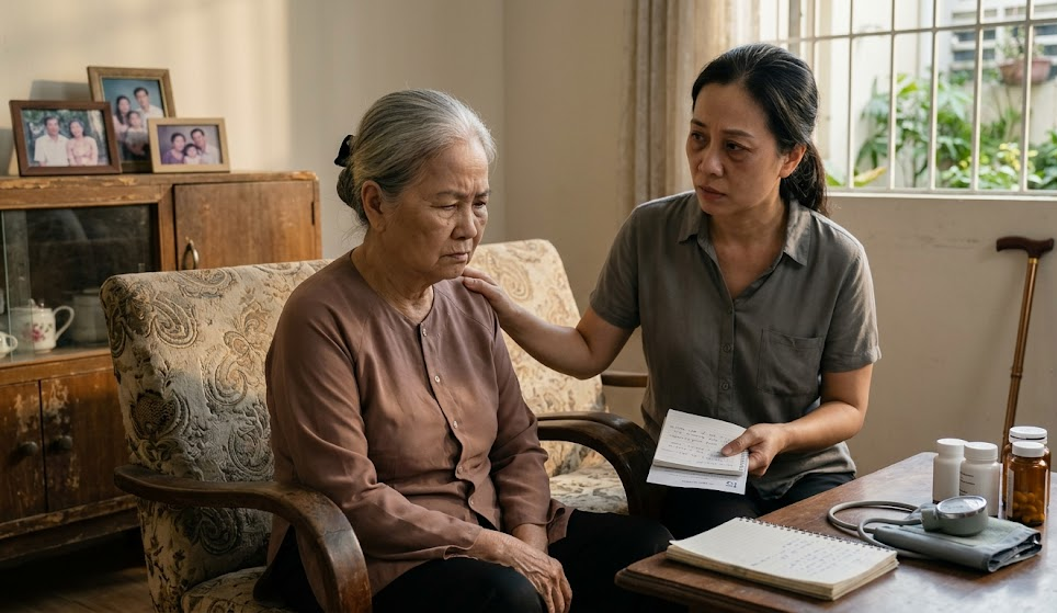 người già hay cáu gắt