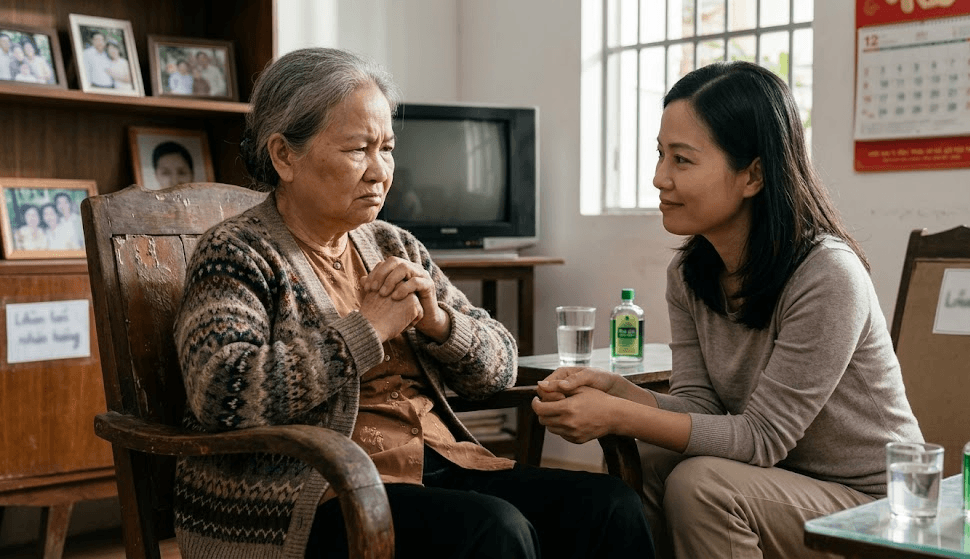 người già hay cáu gắt