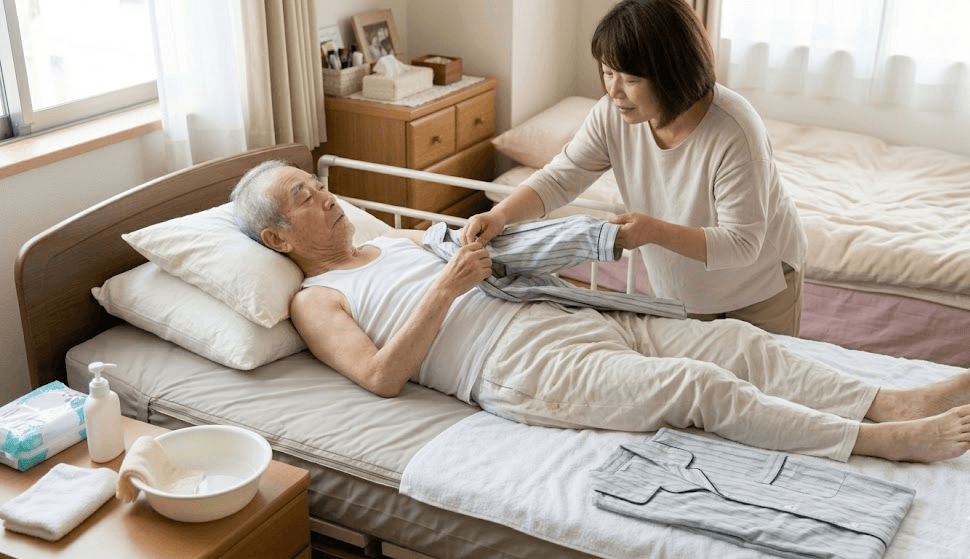 Thay Đồ Cho Người Già Nằm Một Chỗ