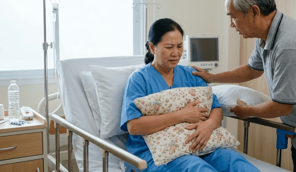 Đau Vết Mổ Bụng Khi Ho