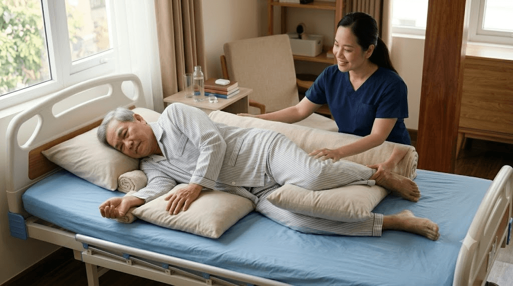 Tư thế nằm cho người bệnh sau đột quỵ