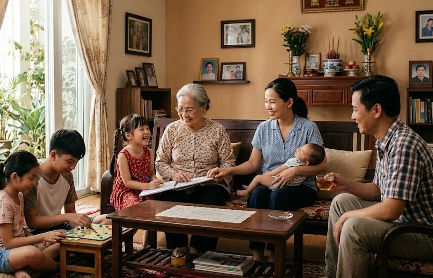 vui vẻ cùng gia đình