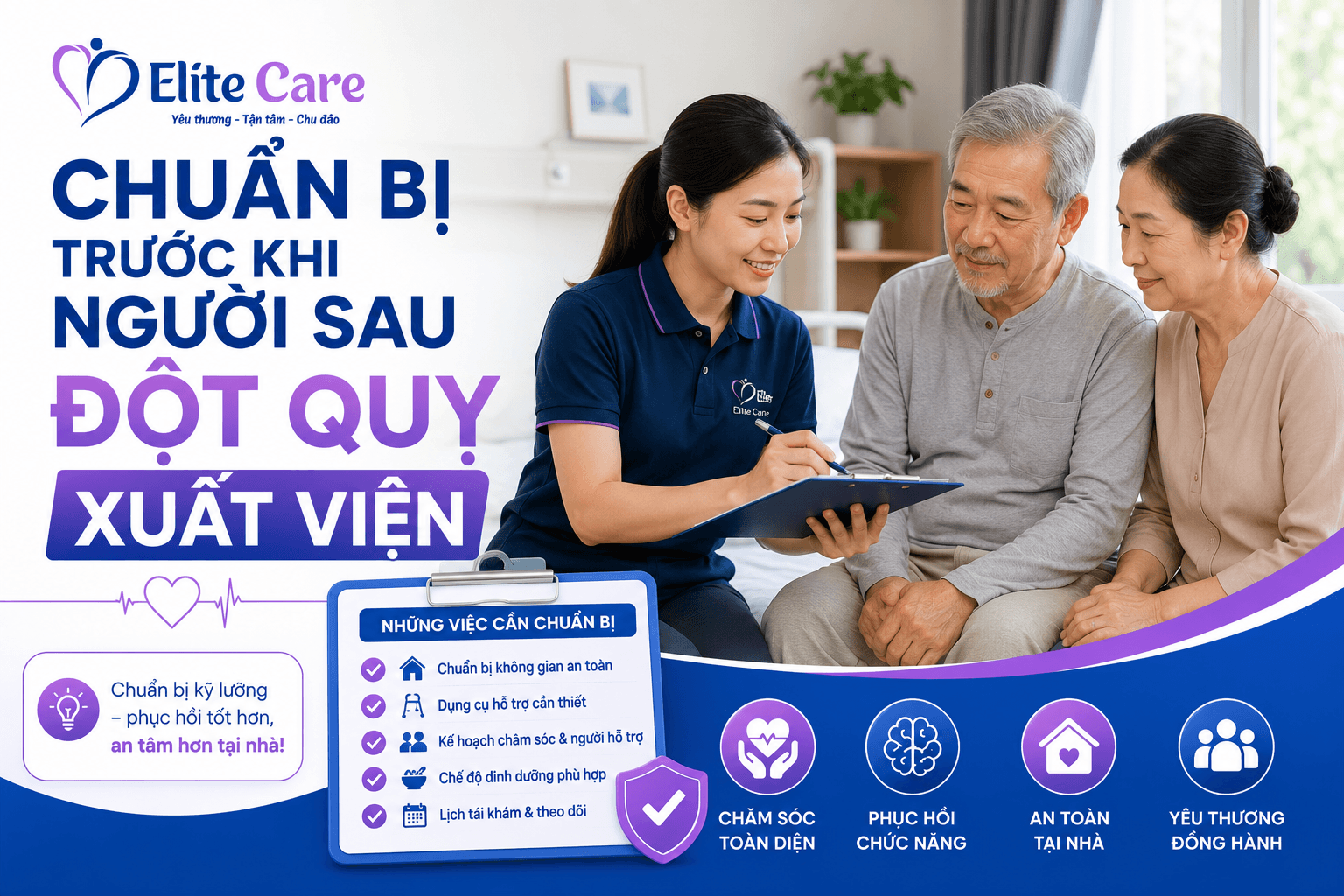 Chuẩn Bị Trước Khi Người Sau Đột Quỵ Xuất Viện