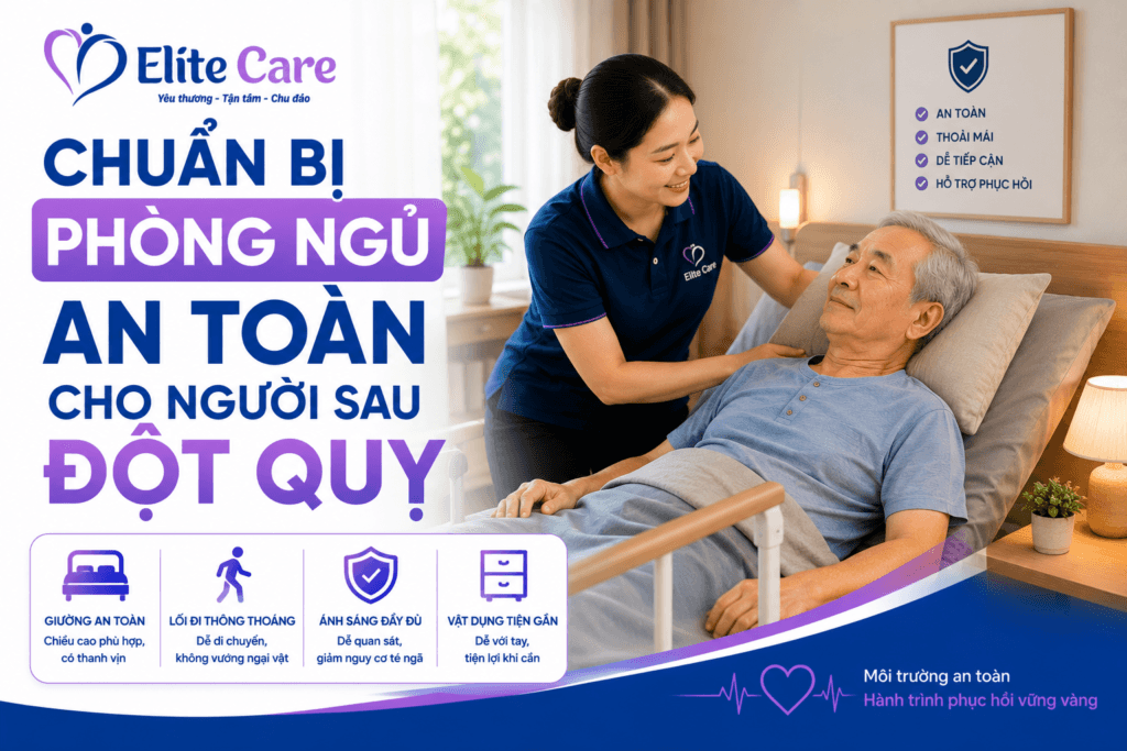 Chuẩn bị phòng ngủ an toàn cho người sau đột quỵ