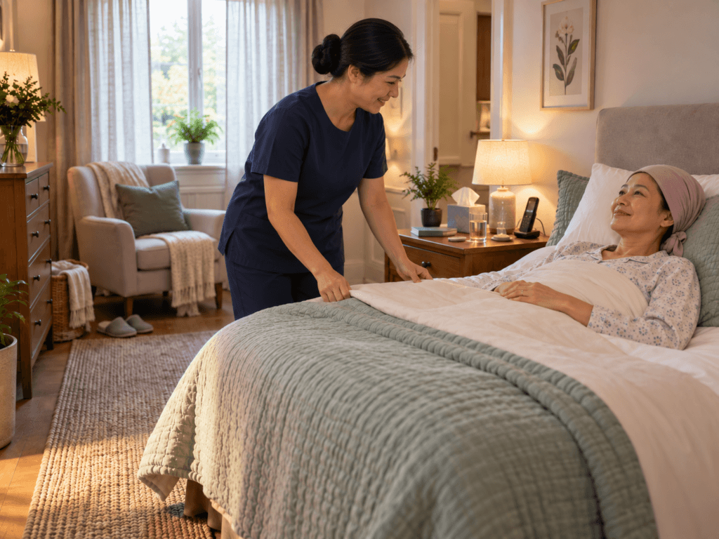 chuẩn bị phòng ngủ yên tĩnh cho người bệnh ung thư