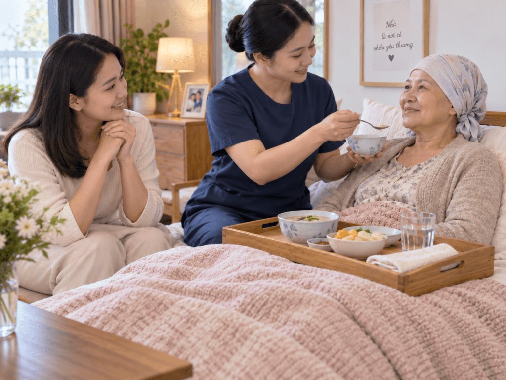 hỗ trợ ăn uống cho người bệnh ung thư