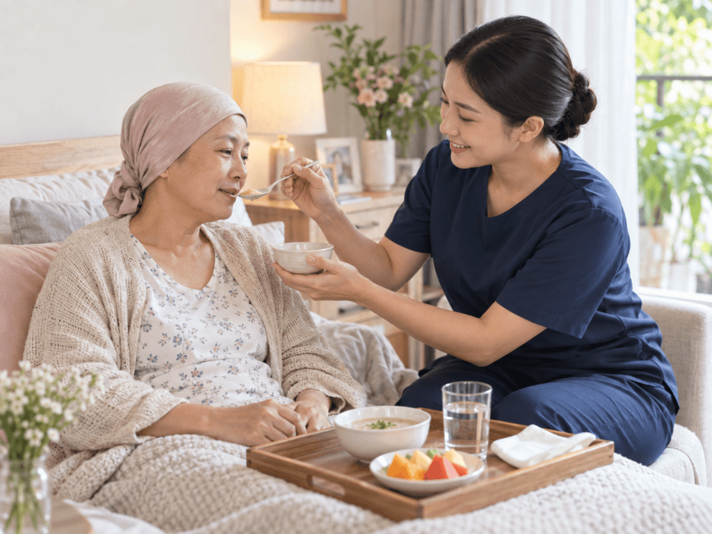 hỗ trợ ăn uống cho người bệnh ung thư