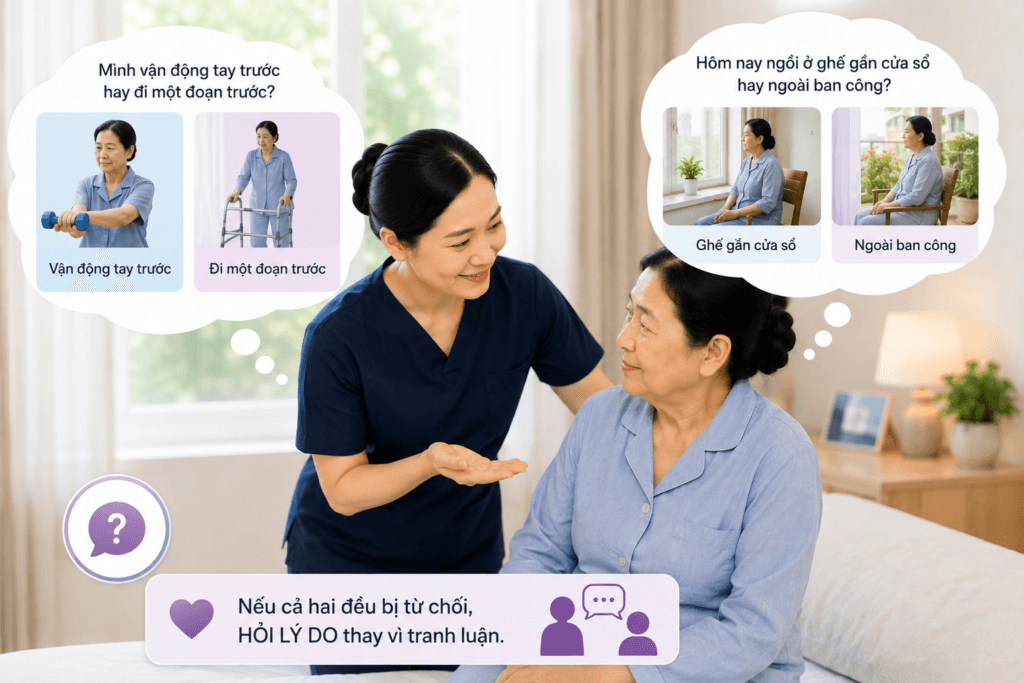 Khuyến khích người cao tuổi suy yếu vận động